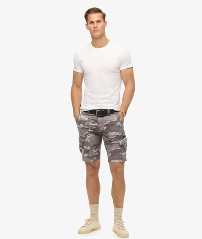 Superdry Grau Herren Core Cargoshorts Bedruckt, Größe: 32 - Größe: 32 von Superdry
