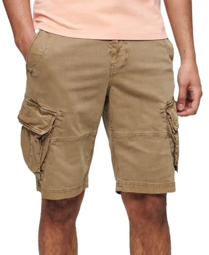 Superdry Herren Core Cargoshorts Rotbraun Kaki 32 von Superdry