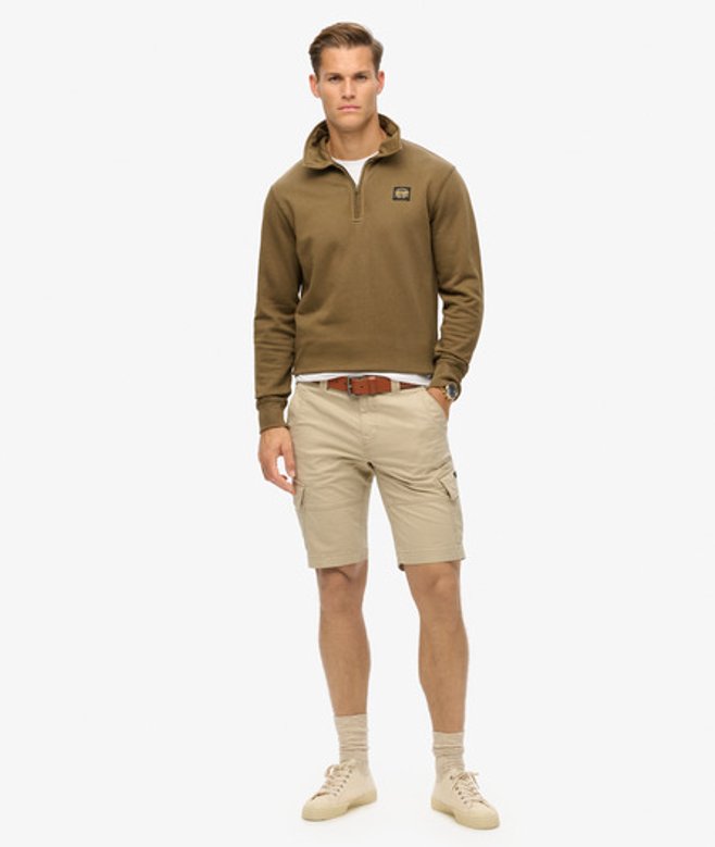 Superdry Herren Core Cargoshorts aus Bio-baumwolle Creme - Größe: 30 von Superdry