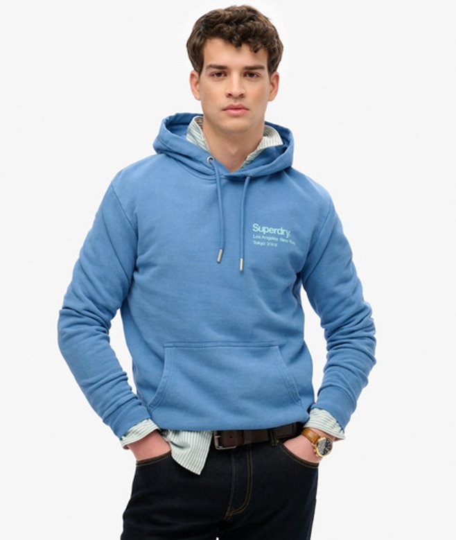 Superdry Herren Core City Hoodie mit Logo Blau - Größe: Xxl von Superdry