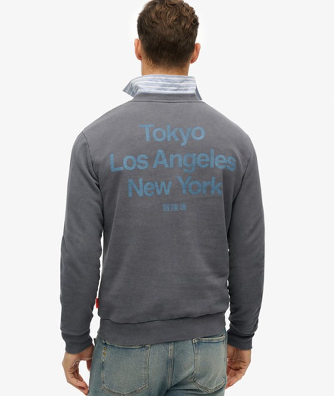 Superdry Herren Core City Sweatshirt mit Rundhalsausschnitt und Logo Grau - Größe: Xxl von Superdry