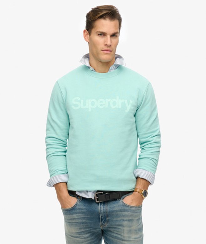 Superdry Herren Core City Sweatshirt mit Rundhalsausschnitt und Logo Green - Größe: Xxl von Superdry