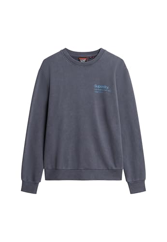 Superdry Herren Core City Sweatshirt mit Rundhalsausschnitt und Logo Magma Schiefergrau XXXL von Superdry