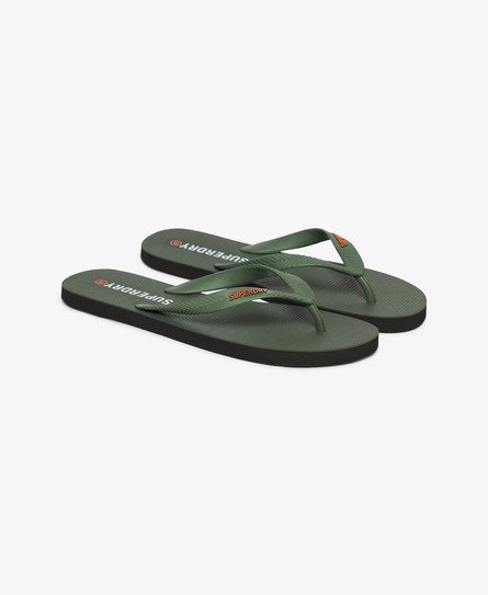 Superdry Herren Core Essential Flip-flops Kaki - Größe: 12-13 von Superdry