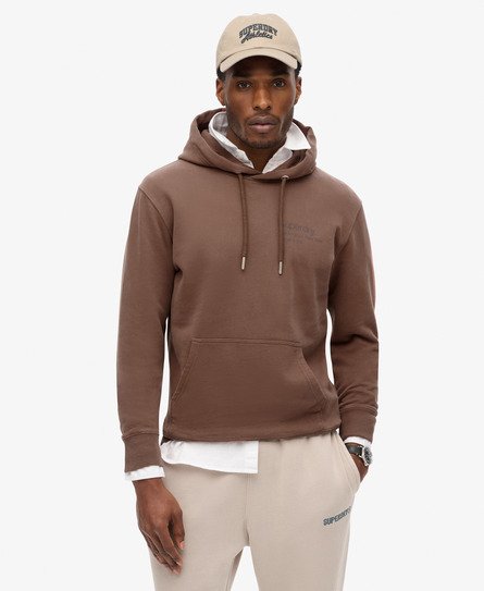 Superdry Herren Core Logo City Hoodie mit Lockerer Passform Braun - Größe: Xxl von Superdry