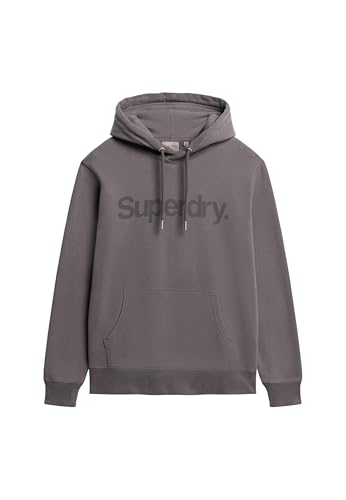Superdry Herren Core Logo City Hoodie mit lockerer Passform Dunkles Felsgrau S von Superdry