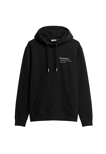 Superdry Herren Core Logo City Hoodie mit lockerer Passform Schwarz XXL von Superdry