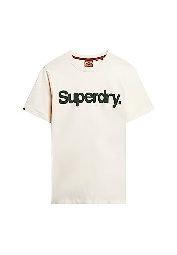 Superdry Herren Core Logo Classic T-Shirt, Haferflocken, Weiß, S von Superdry