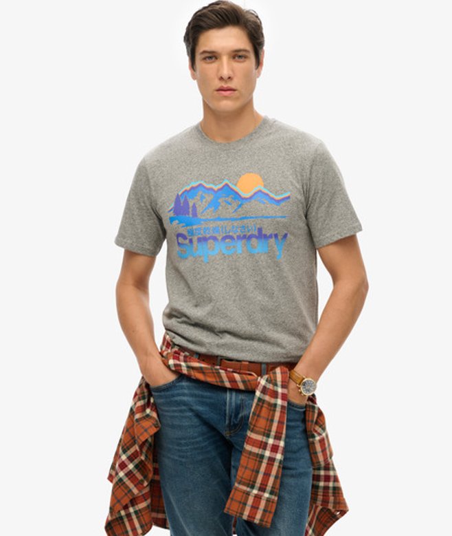 Superdry Herren Core Logo Great Outdoors T-shirt Dunkelgrau - Größe: L von Superdry