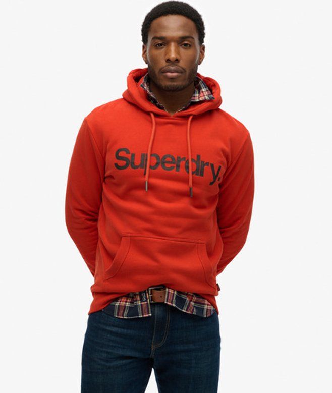 Superdry Herren Core Logo Hoodie Orange - Größe: L von Superdry