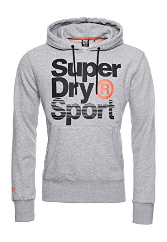 Superdry Herren Core Sport Hoodie zum Überziehen Grau Meliert XXL von Superdry