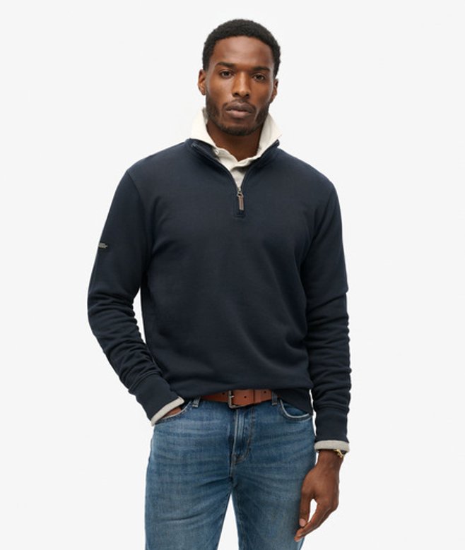 Superdry Herren Core Sweatshirt mit Logo und Halblangem Reißverschluss Navy - Größe: Xxxl Superdry Herren Core Sweatshirt mit Logo und Halblangem Reißverschluss Navy - Größe: Xxxl von Superdry