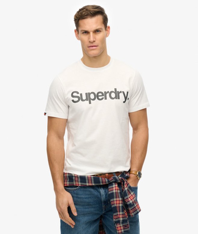 Superdry Herren Core T-shirt mit Logo Weiß - Größe: L von Superdry
