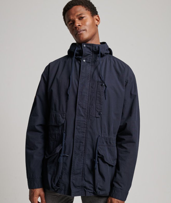 Superdry Herren Deck Jacke mit Kapuze Marineblau - Größe: M von Superdry