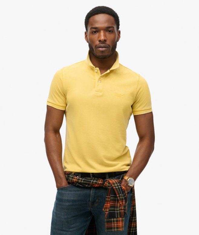 Superdry Herren Destroyed Polohemd Gelb - Größe: XL von Superdry