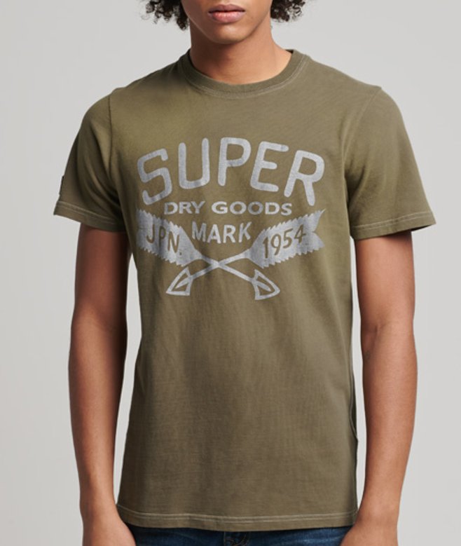 Superdry Herren Dunkelgrau Klassisches Limited Edition Vintage 07 Rework T-Shirt mit Logo Druck, Größe: M von Superdry