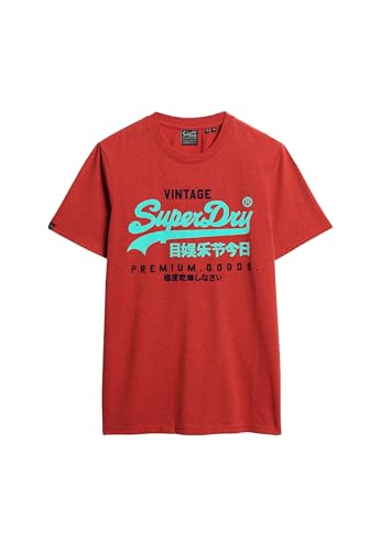 Superdry Herren Duo Vintage T-Shirt mit Logo Alakarna Rot Gesprenkelt XL Superdry Herren Duo Vintage T-Shirt mit Logo Alakarna Rot Gesprenkelt XL von Superdry