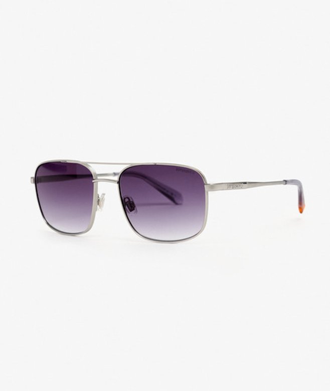 Superdry Herren Eckige Pilotensonnenbrille aus Metall Grey - Größe: 1Größe von Superdry