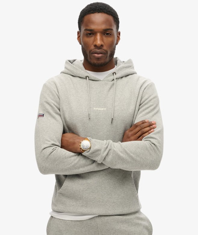 Superdry Herren Einfarbiges Hoodie Grau - Größe: M von Superdry