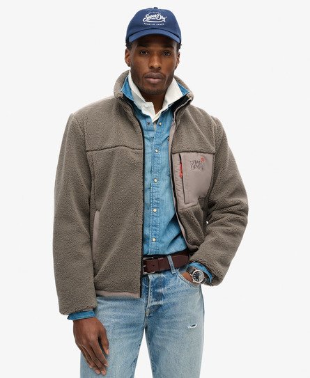 Superdry Men's Entspannte Fleece Trekker Jacke Braun - Größe: Xxl von Superdry