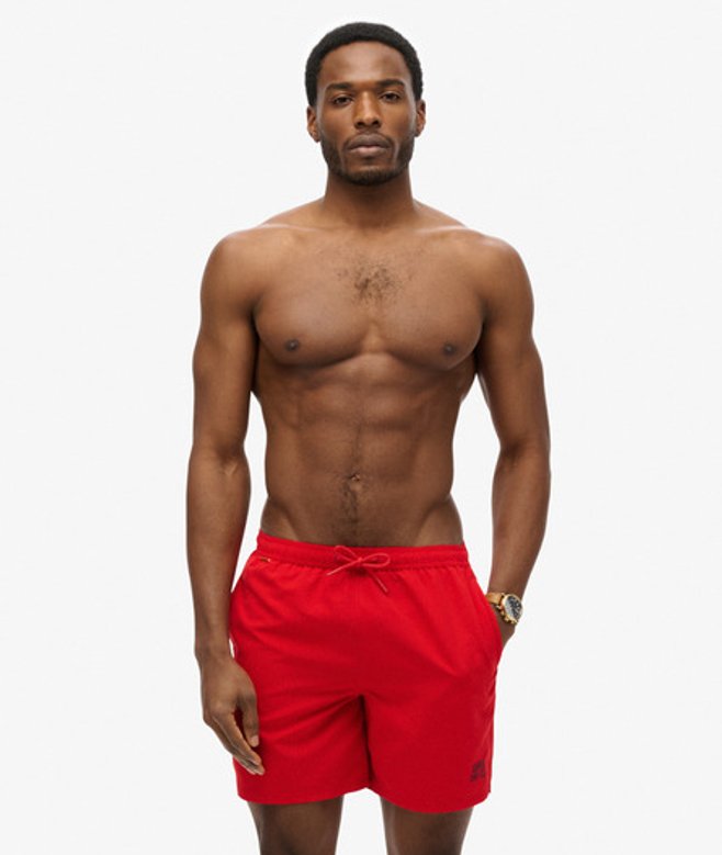 Superdry Herren Essential 16-Zoll-Badeshorts Red - Größe: M von Superdry
