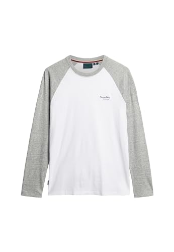 Superdry Herren Essential Baseball Ls T9-Pullover Top (M), Optisch/Grau meliert, XL Superdry Herren Essential Baseball Ls T9-Pullover Top (M), Optisch/Grau meliert, XL von Superdry