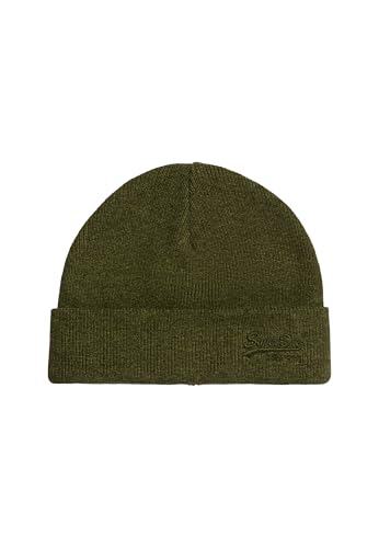 Superdry Herren Essential Beaniemütze aus Strickgewebe mit Logo Dunkel Army Grün Meliert 1SIZE von Superdry