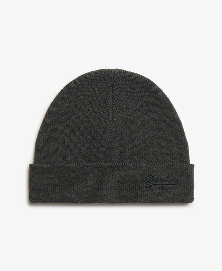 Superdry Herren Essential Beaniemütze aus Strickgewebe mit Logo Dunkelgrau - Größe: 1Größe von Superdry
