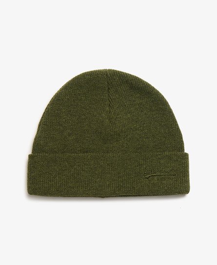 Superdry Herren Grün Essential Beaniemütze aus Strickgewebe mit Logo von Superdry