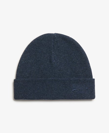 Superdry Herren Essential Beaniemütze aus Strickgewebe mit Logo Marineblau - Größe: 1Größe von Superdry