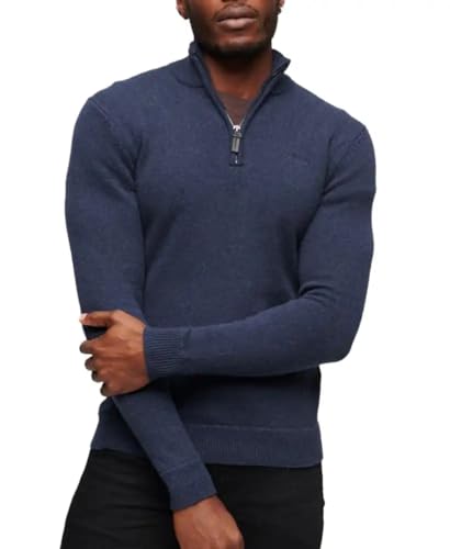 Superdry Herren Essential Emb Knit Henley T-Shirt, Hellblauer Marl, XXL von Superdry