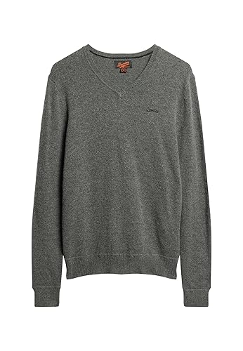 Superdry Herren Essential Emb Vee Knit T-Shirt, Grau (Gull Grey Marl), Large von Superdry