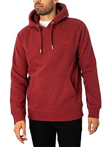 Superdry Herren Essential Hoodie aus Bio-Baumwolle mit Logo Rhabarber Meliert XXL von Superdry