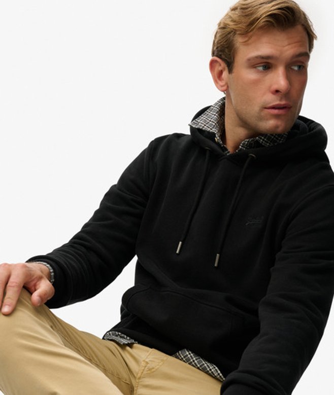 Superdry Herren Essential Logo Hoodie Black - Größe: XL von Superdry
