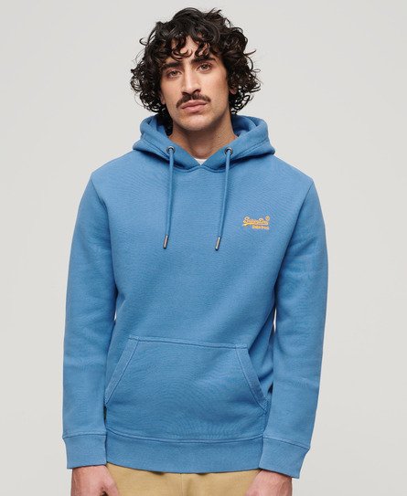 Superdry Herren Essential Hoodie mit Logo Blau - Größe: L von Superdry