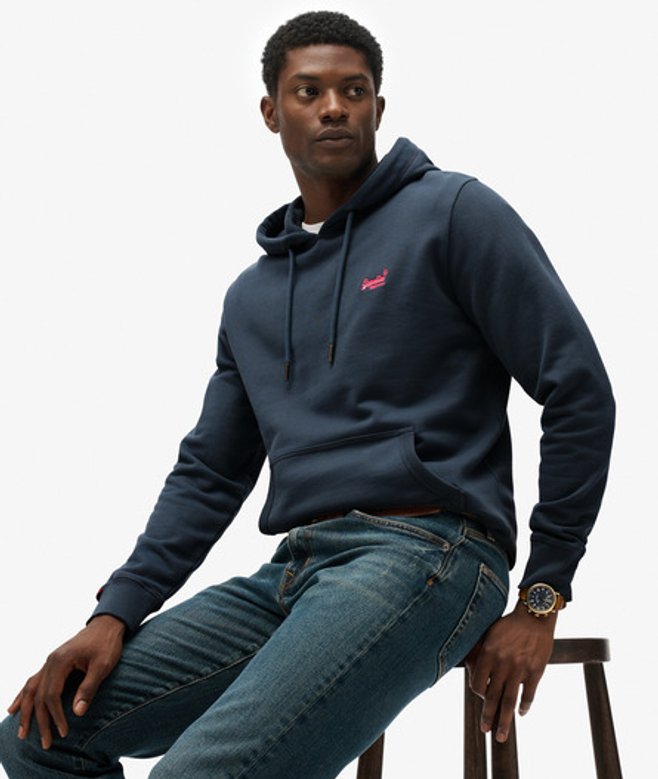 Superdry Herren Essential Logo Hoodie Blue - Größe: Xxl von Superdry