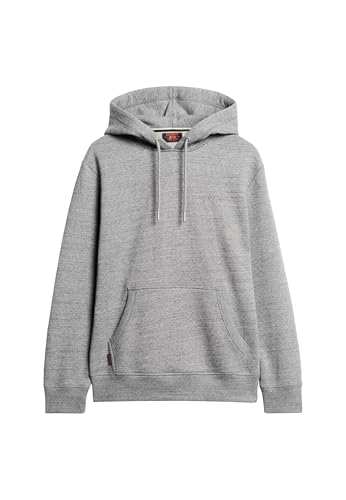 Superdry Herren Essential Hoodie mit Logo Dunkelgrau Fleckig Meliert XL von Superdry