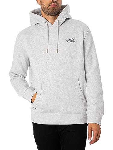 Superdry Herren Essential Hoodie mit Logo Gletschergrau Meliert L von Superdry