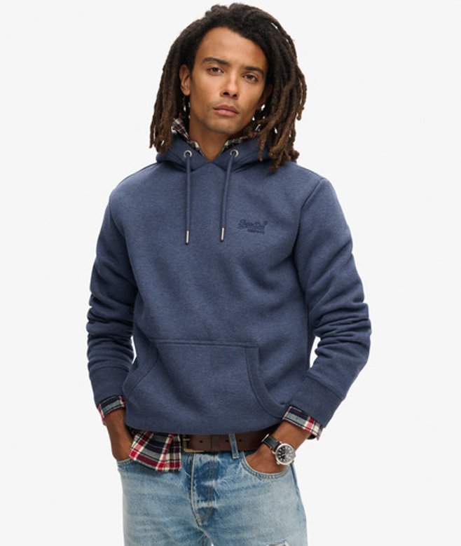 Superdry Herren Essential Hoodie mit Logo Marineblau - Größe: M von Superdry