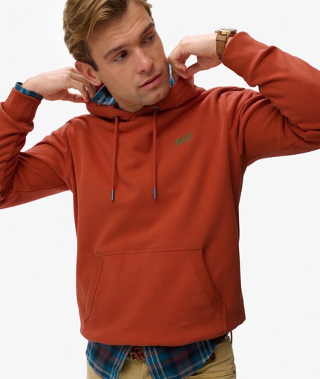 Superdry Herren Essential Logo Hoodie Orange - Größe: L von Superdry