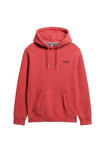 Superdry Herren Essential Hoodie mit Logo Preiselbeere Crush Rot L von Superdry