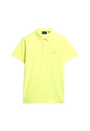 Superdry Herren Essential Jersey-Polohemd mit neonfarbenem Logo Dry Neon Gelb XXXL von Superdry