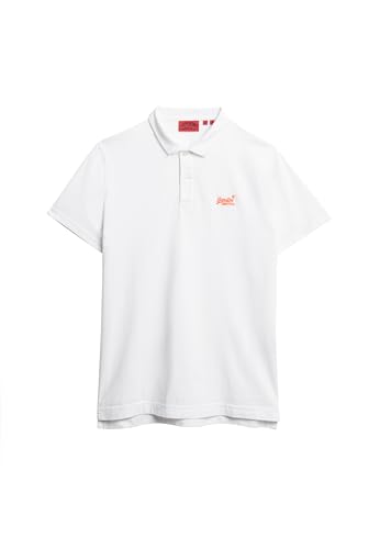 Superdry Herren Essential Jersey-Polohemd mit neonfarbenem Logo Optik XL von Superdry