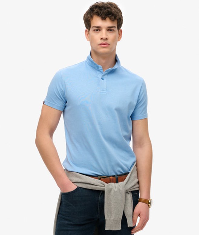 Superdry Herren Essential Jersey Poloshirt Blau - Größe: S von Superdry