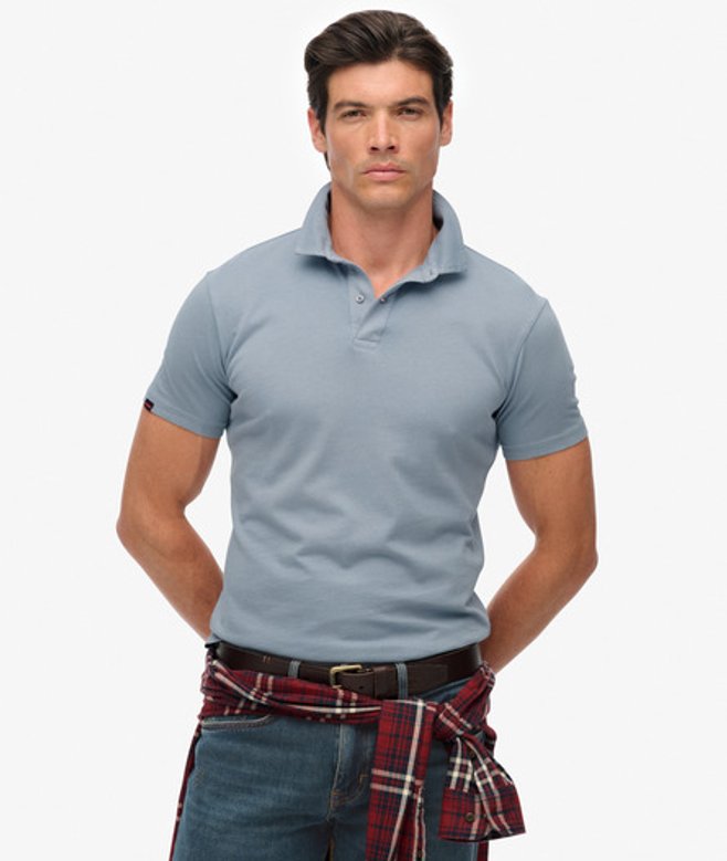 Superdry Herren Essential Jersey Poloshirt Blue - Größe: S von Superdry