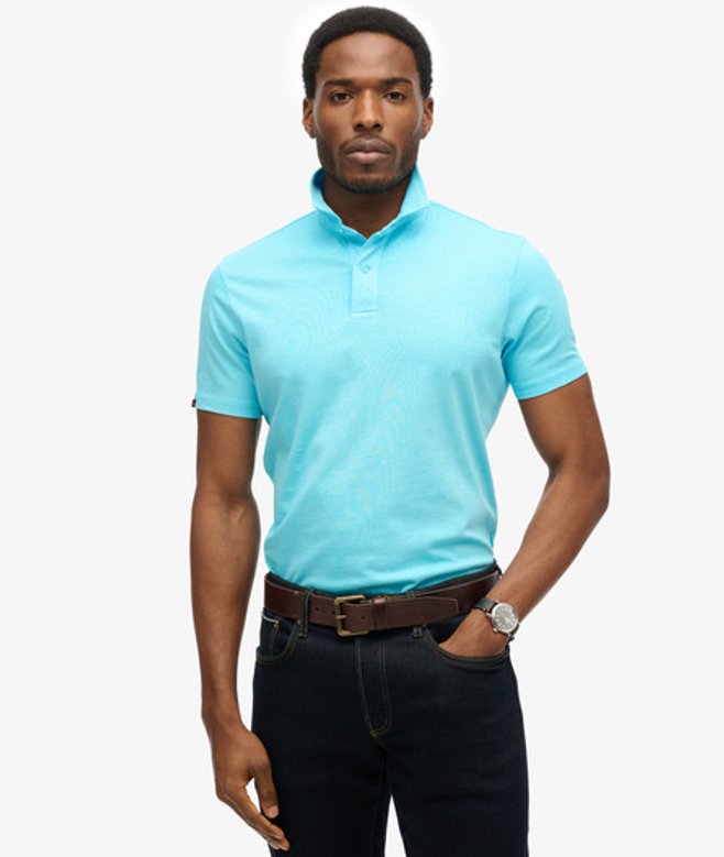 Superdry Herren Essential Jersey Poloshirt Blue - Größe: XL von Superdry