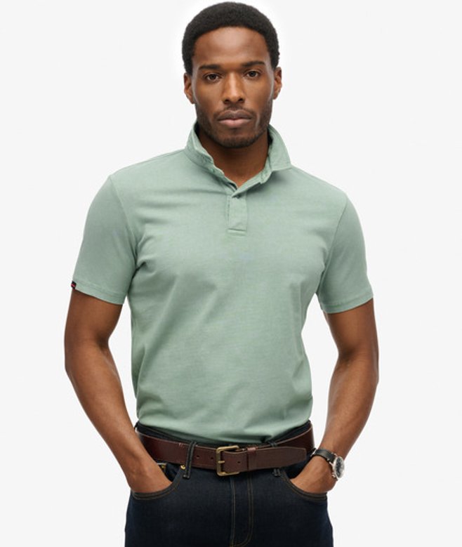 Superdry Herren Essential Jersey Poloshirt Hellblau - Größe: S von Superdry