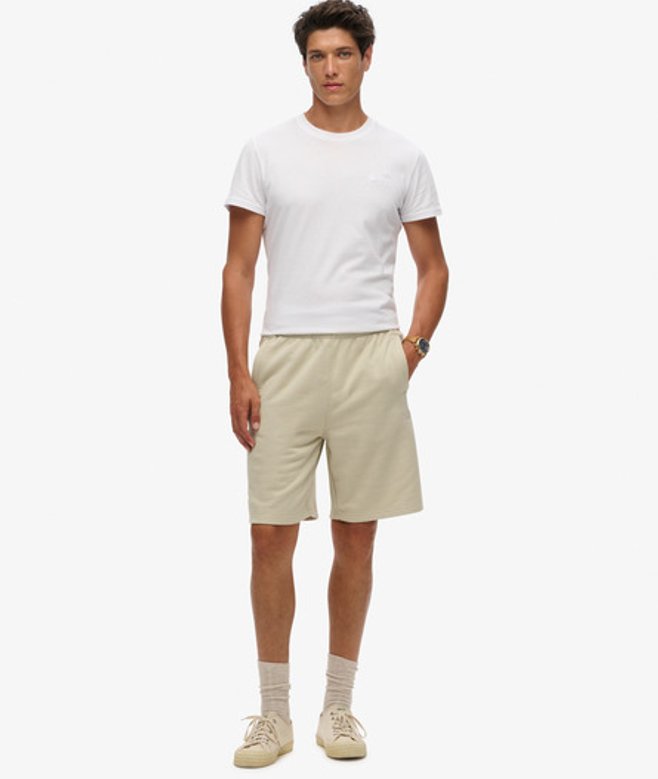 Superdry Herren Beige Jersey Shorts Gesticktes Logo, Größe: S - Größe: S von Superdry