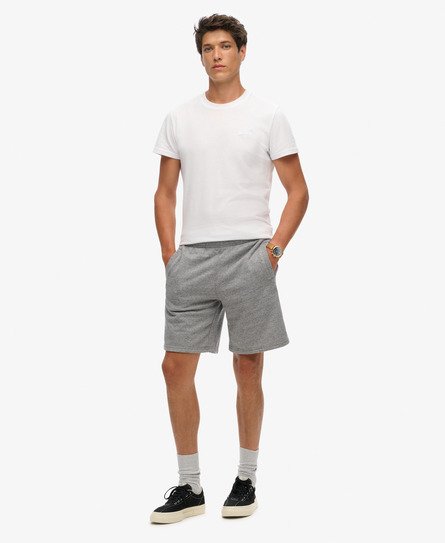 Superdry Herren Essential Jersey-Shorts mit Logo Grau - Größe: L von Superdry