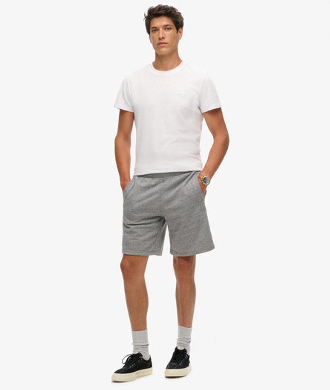 Superdry Herren Essential Jersey-shorts mit Logo Grau - Größe: M von Superdry